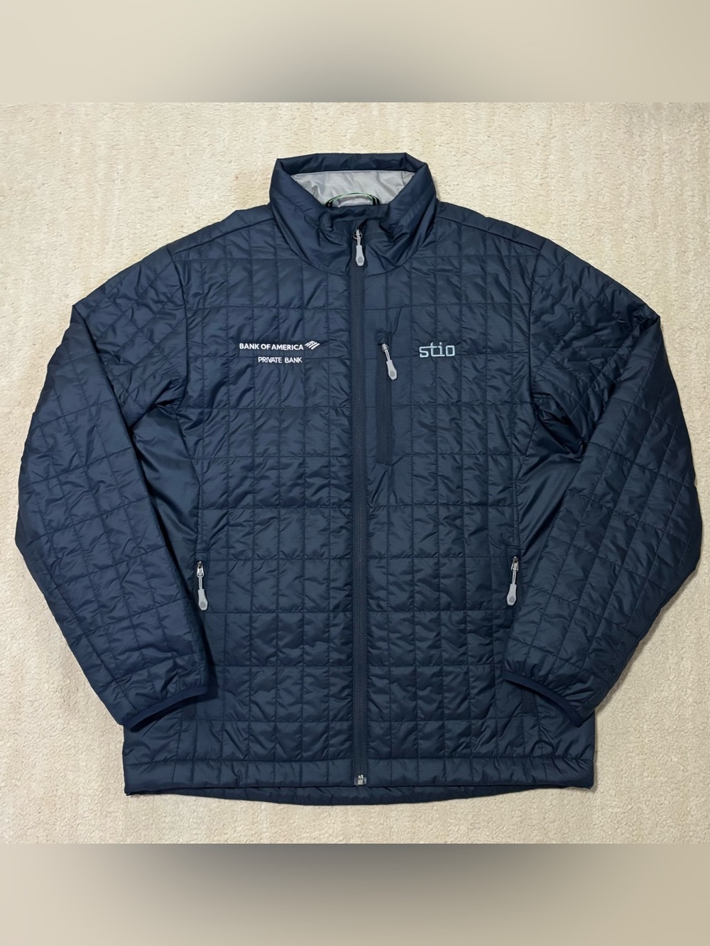 Stio Mens Azura Puffer Jacket Blue Mountain Shadow Primaloft Bank Of America M